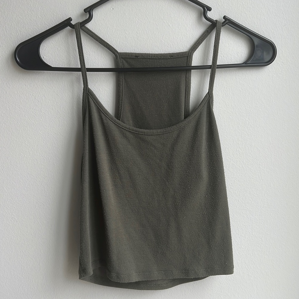 Green Crop Tank Top